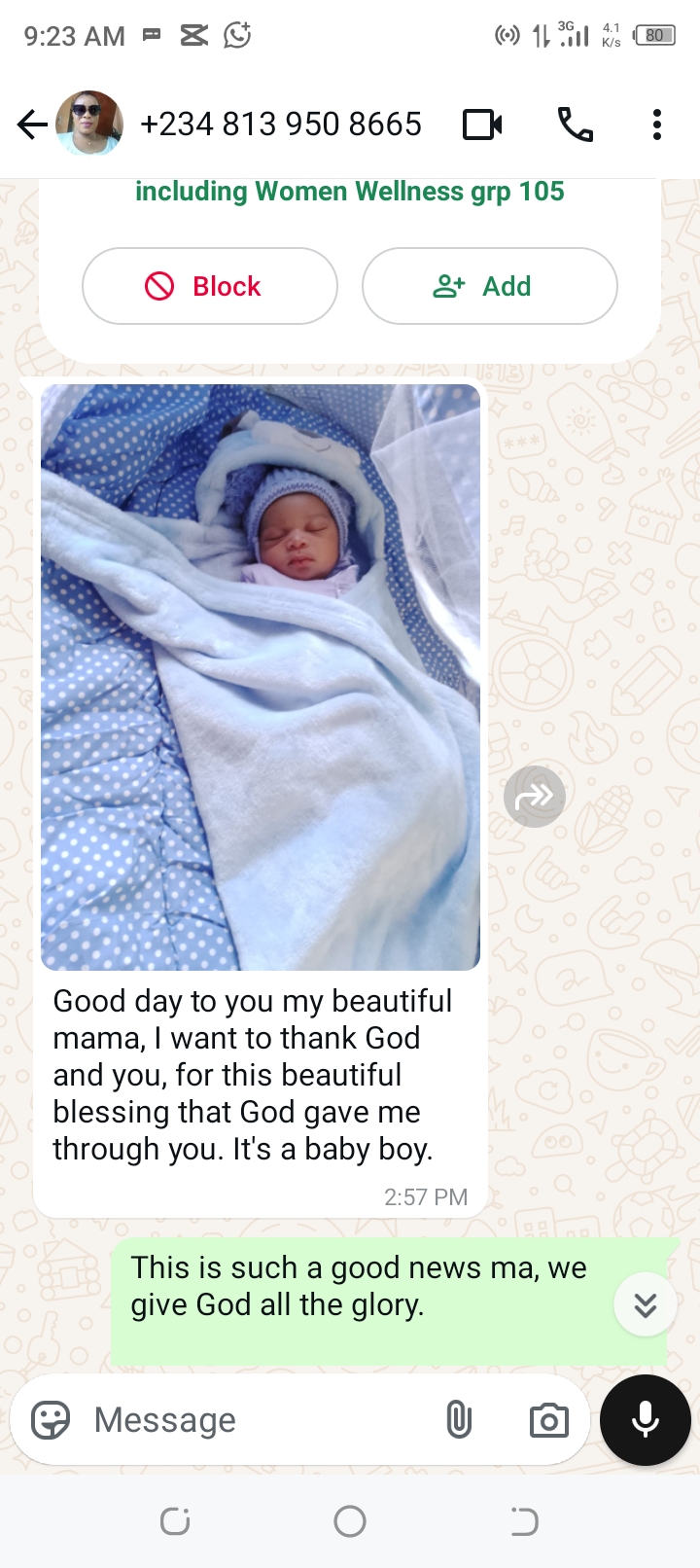 Customer Chat Screenshot